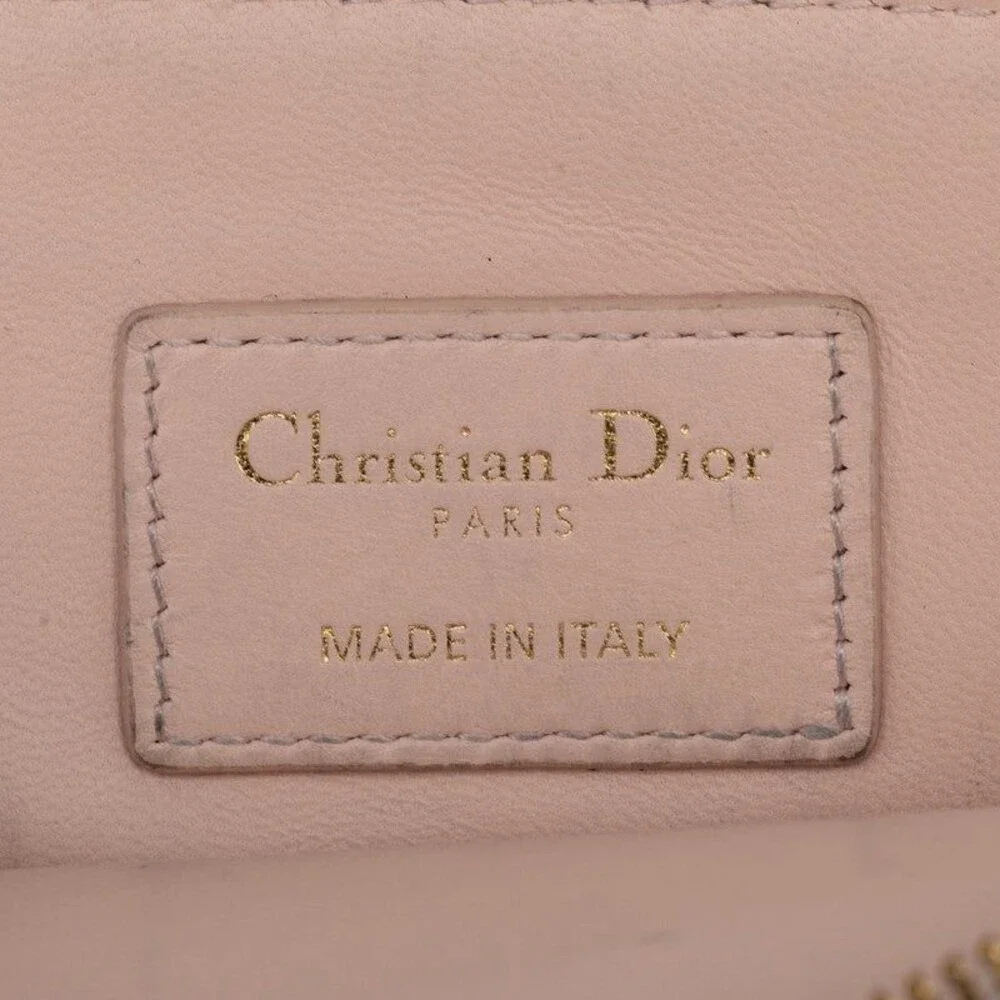 Dior Cannage Lambskin Leather Caro Coin Purse Pink